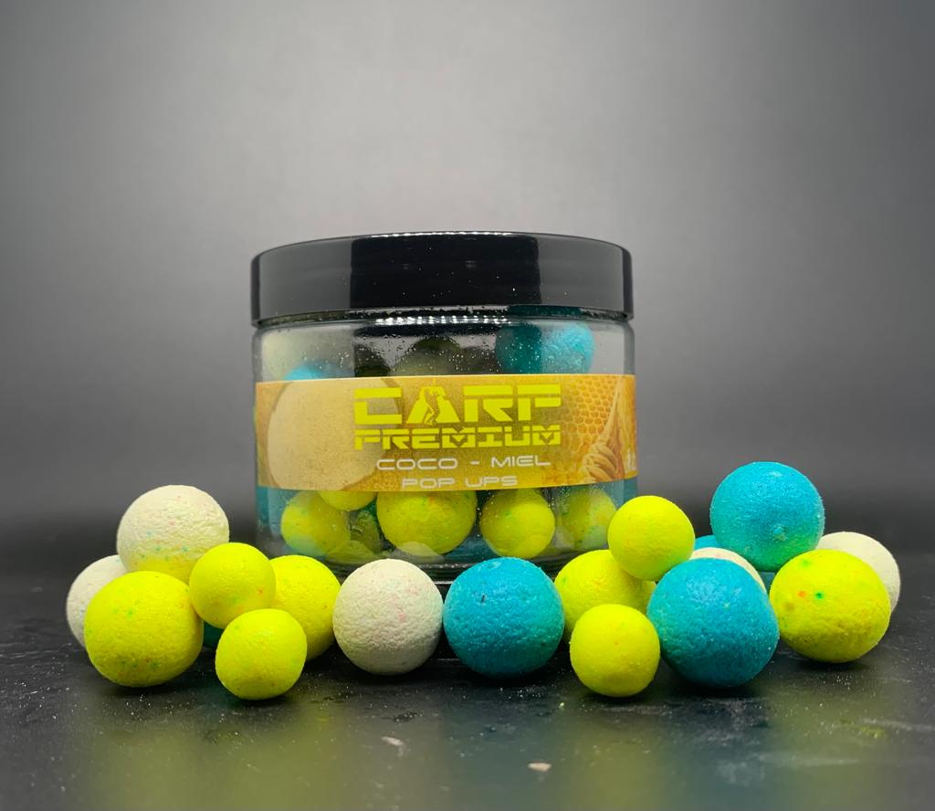CARP PREMIUM Pop Ups Coco Miel 12-15mm y dumbells