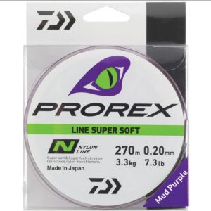 DAIWA Monofilamento Prorex Line Super Soft 0,23mm 4,3kg 9,5lb 270m Camo Violeta/Marrón
