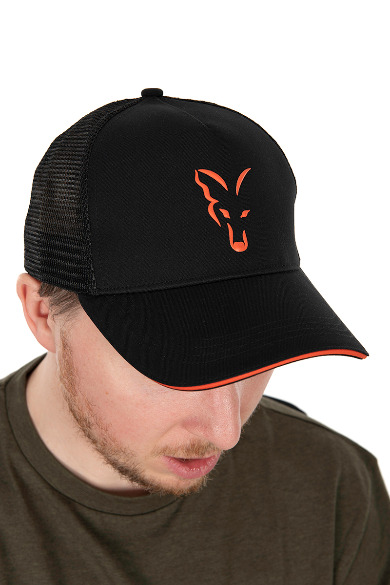 FOX Gorra Rejilla Negra y Naranja