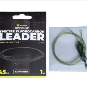 RIDGE MONKEY Spectre Fluorocarbon Uni Lead Clip Leader camo green